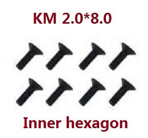 JJRC Q39 Q40 RC truck car spare parts inner hexagon screws KM 2.0*6.0 8pcs