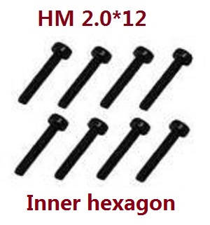 JJRC Q39 Q40 RC truck car spare parts inner hexagon screws HM 2.0*12 8pcs - Click Image to Close