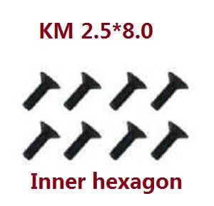 JJRC Q39 Q40 RC truck car spare parts inner hexagon screws KM 2.5*8 8pcs - Click Image to Close