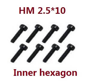 JJRC Q39 Q40 RC truck car spare parts inner hexagon screws HM 2.5*10 8pcs