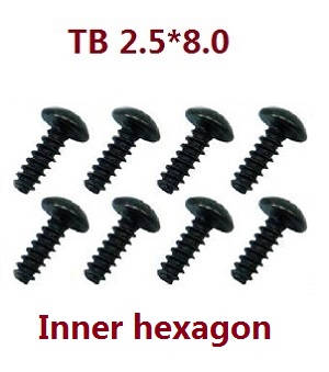 JJRC Q39 Q40 RC truck car spare parts inner hexagon screws TB 2.5*8 8pcs - Click Image to Close