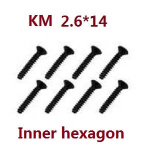 JJRC Q39 Q40 RC truck car spare parts inner hexagon screws KM 2.6*14 8pcs - Click Image to Close