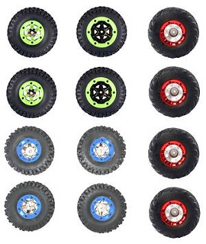 JJRC Q39 Q40 RC truck car spare parts tires 12pcs (Green+Blue+Red)