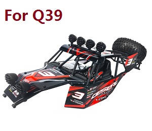 JJRC Q39 Q40 RC truck car spare parts upper cover car shell frame assembly for Q39 (Red)