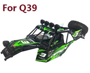 JJRC Q39 Q40 RC truck car spare parts upper cover car shell frame assembly for Q39 (Green) - Click Image to Close