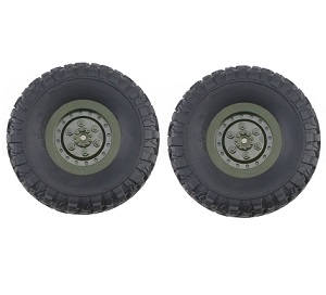 JJRC Q60 RC Military Truck Car spare parts tires 2pcs (Green) - Click Image to Close