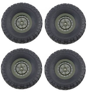 JJRC Q60 RC Military Truck Car spare parts tires 4pcs (Green) - Click Image to Close
