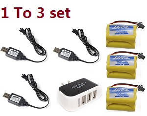 JJRC Q60 RC Military Truck Car spare parts 1 to 3 charger set + 3*6V 700mAh battery set