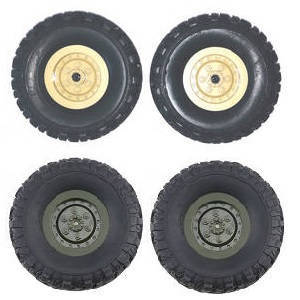 JJRC Q62 RC Military Truck Car spare parts tires 4pcs (Yellow + Green)