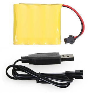JJRC Q65 RC Military Truck Car spare parts 4.8V 500mAh battery with USB charger wire - Click Image to Close