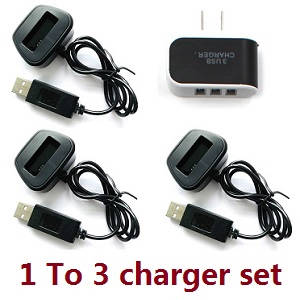 Wltoys WL XK Q818 drone RC Quadcopter spare parts 1 to 3 charger cable USB charger set
