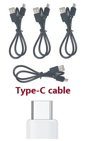 Wltoys WL XK Q868 RC drone spare parts USB charger wire 4pcs (Type-C cable) - Click Image to Close