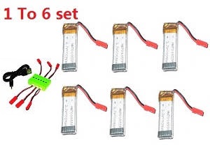 SYMA S113 S113G RC helicopter spare parts 1 to 6 charger set + 6* 3.7V 500mAh battery set