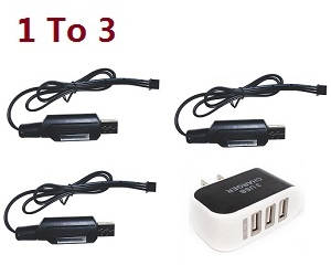 S177 GPS CSJ Toys-sky RC quadcopter drone spare parts 1 to 3 charger adapter + 3*USB charger wire - Click Image to Close
