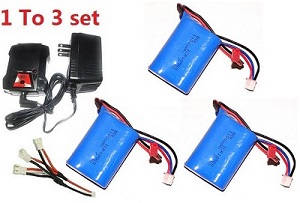 SYMA S031 S031G S31(2.4G) RC helicopter spare parts 1 to 3 charger set + 3*7.4V 1100mAh battery - Click Image to Close