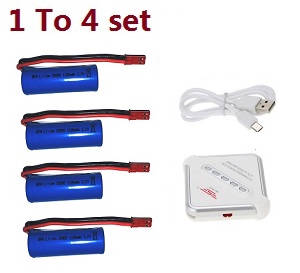 Syma S37 RC Helicopter spare parts 1 to 4 charger set + 4*3.7V 1100mAh battery set - Click Image to Close