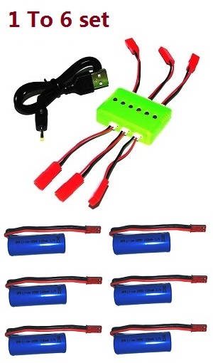 Syma S37 RC Helicopter spare parts 1 to 6 charger set + 6*3.7V 1100mAh battery set - Click Image to Close