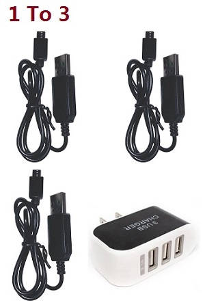 ZLRC ZLL SG107 RC drone quadcopter spare parts 1 to 3 charger adapter with 3*USB charger wire set