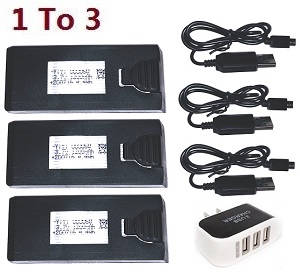 ZLRC ZLL SG107 RC drone quadcopter spare parts 1 to 3 charger set +3*3.7V 1200mAh battery set
