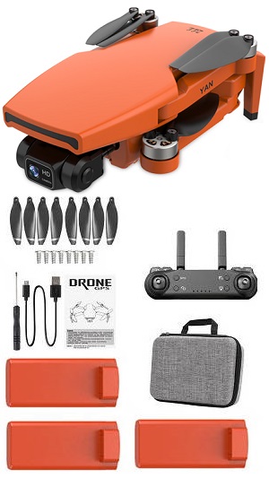 SG108PRO drone with portable bag and 3 battery, RTF Orange