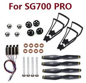 ZLL SG700 Max SG700 Pro RC drone quadcopter spare parts caps + blades + main gears + metal shaft + main motors + bearing + protection frame set (For SG700 PRO) - Click Image to Close
