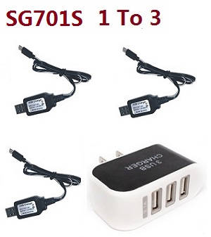ZLRC SG701 SG701S RC drone quadcopter spare parts 1 to 3 charger adapter with 3*USB charger wire set for SG701S ZLRC SG701 SG701S RC drone quadcopter spare parts 1 to 3 charger adapter with 3*USB charger wire set for SG701S