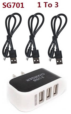 ZLRC SG701 SG701S RC drone quadcopter spare parts 1 to 3 charger adapter with 3*USB charger wire set for SG701 - Click Image to Close