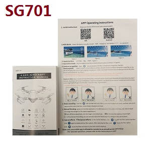 ZLRC SG701 SG701S RC drone quadcopter spare parts English manual instruction book for SG701 - Click Image to Close