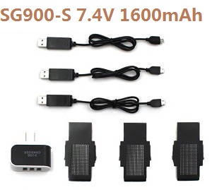 SG900 SG900S ZZZ ZL SG900-S XJL001 XJL002 smart drone RC quadcopter spare parts 3*7.4V 1600mAh battery + 3*USB wire + 1 to 3 USB charger adapter set - Click Image to Close