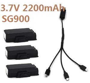SG900 SG900S ZZZ ZL SG900-S XJL001 XJL002 smart drone RC quadcopter spare parts 3*3.7V 2200mAh battery + 1 to 3 charger wire - Click Image to Close