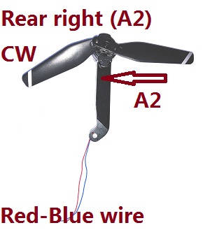 ZLRC ZZZ SG901 RC drone quadcopter spare parts side motor bar set (Rear right A2 CW Red-Blue wire) - Click Image to Close