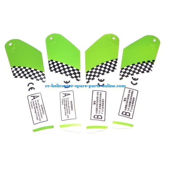 SH 6020 6020-1 6020i 6020R RC helicopter spare parts main blades (Green) - Click Image to Close