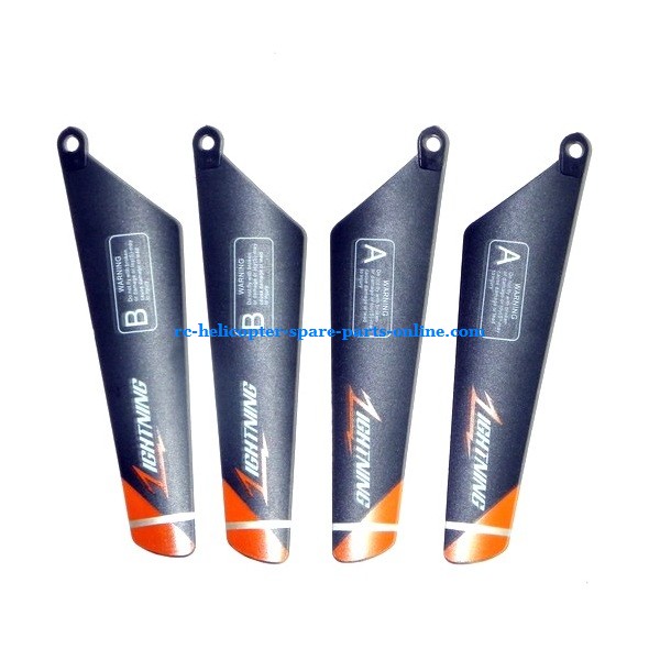 SH 6030 RC helicopter spare parts main blades (Orange) - Click Image to Close