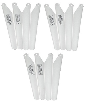 MJX T04 T604 T-64 RC helicopter spare parts main blades White 3set