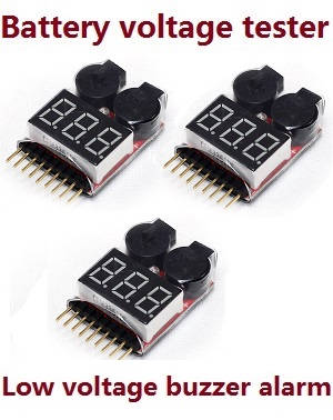 MJX T04 T604 T-64 RC helicopter spare parts Lipo battery voltage tester low voltage buzzer alarm (1-8s) 3pcs - Click Image to Close
