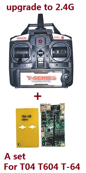 MJX T04 T604 T-64 RC helicopter spare parts PCB BOARD and transmitter (upgrade to 2.4G A set for T04 T604 T-64) - Click Image to Close