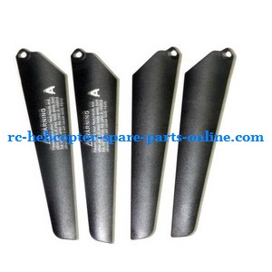 MJX T54 T654 RC helicopter spare parts main blades (2x upper + 2x lower) - Click Image to Close