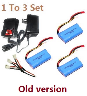 MJX T55 T655 RC helicopter spare parts 1 to 3 charger set + 3*7.4V 2200mAh battery set (New version) Red plug - Click Image to Close