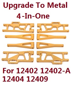 Wltoys 12409 RC Car spare parts upgrade to metal 4-In-One group (metal Gold color)