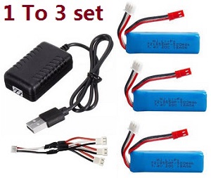 *** Deal *** 1 to 3 USB charger wire set + 3*7.4V 500mAh battery set