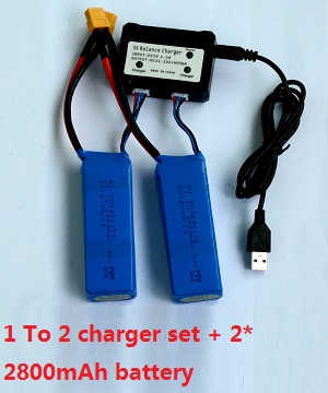 Wltoys WL V393 quadcopter spare parts 1 To 2 balance charger set + 2*2800mAh battery
