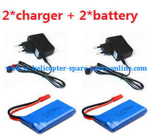 Wltoys WL V636 quadcopter spare parts 2*charger + 2*battery (set) - Click Image to Close