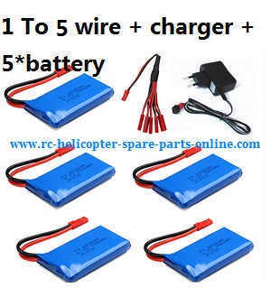 Wltoys WL V636 quadcopter spare parts 1 To 5 wire + charger + 5*battery (set)