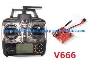 Wltoys WL V656 V666 quadcopter spare parts Transmitter + PCB board (V666) - Click Image to Close