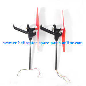 Wltoys WL V656 V666 quadcopter spare parts Red blades side bar and motor set (Forward and Reverse) - Click Image to Close