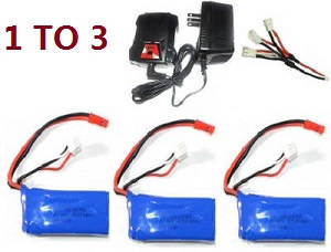 Wltoys JJRC WL V915 RC helicopter spare parts 1 to 3 charger set + 3*battery 7.4V 850mAh set - Click Image to Close