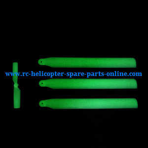 Wltoys WL V931 XK K123 AS350 RC helicopter spare parts main blades + tail blade (Luminous green)