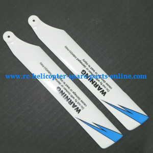 WLtoys WL V930 RC helicopter spare parts main blades propellers (White-Blue) - Click Image to Close