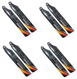 WLtoys WL V977 RC helicopter spare parts main blades propellers (Black-Orange) 8pcs - Click Image to Close