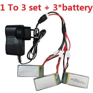 MJX X102H RC quadcopter spare parts gear 1 to 3 charger set + 3*7.4V 1200mAh battery